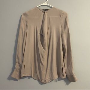 Vince silk keyhole blouse
